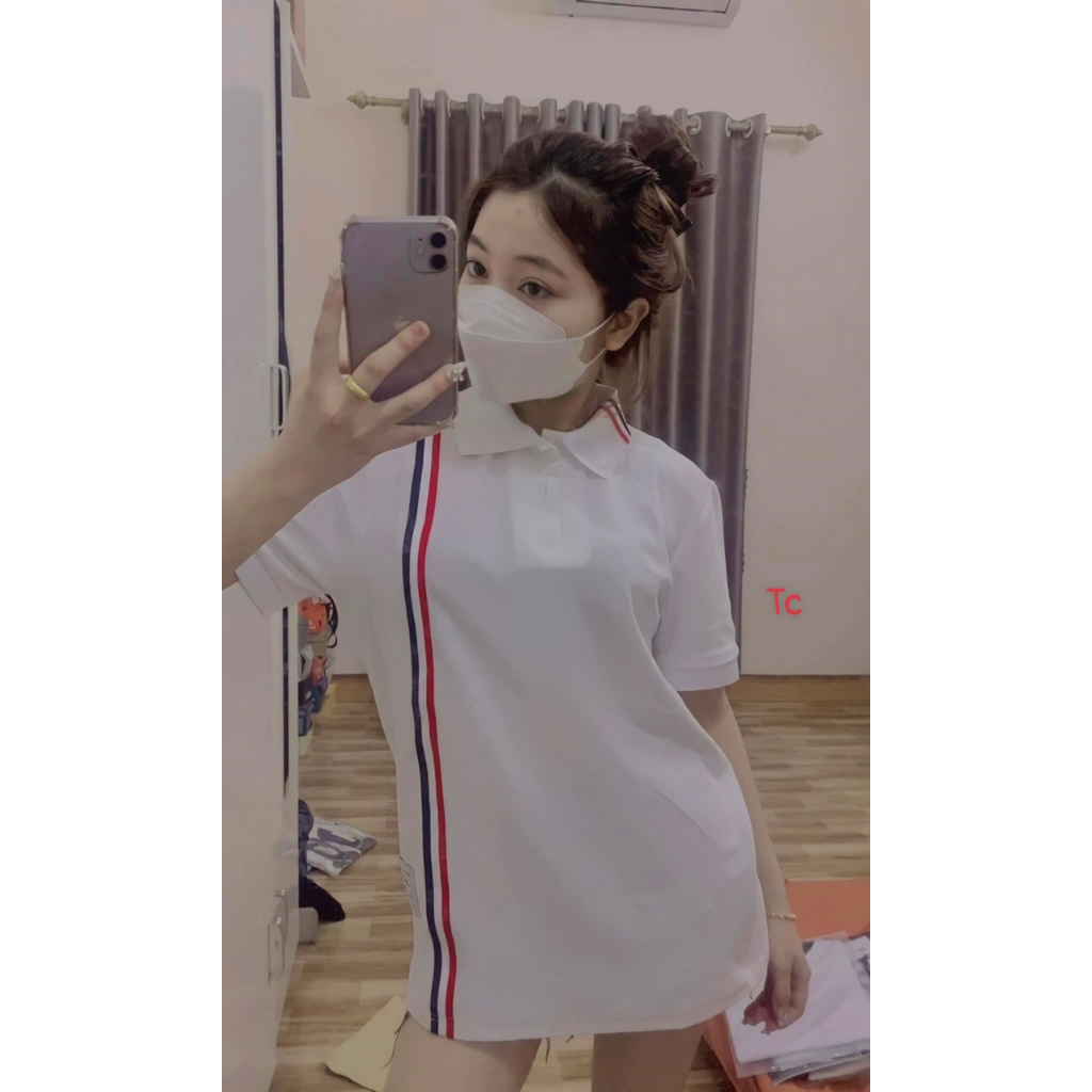 Áo Polo nam nữ vạch dọc chất liệu cotton su LN35HH315