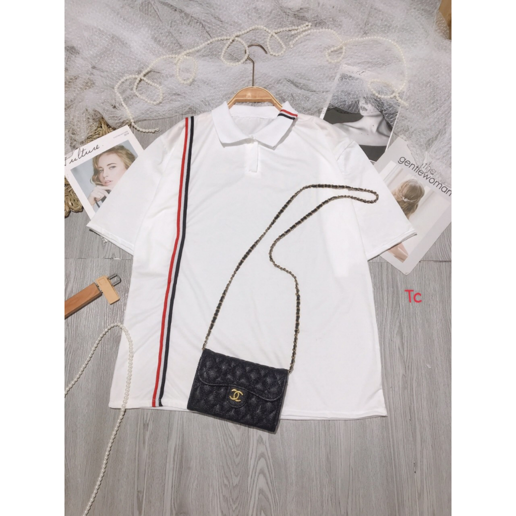 Áo Polo nam nữ vạch dọc chất liệu cotton suLN35HH31