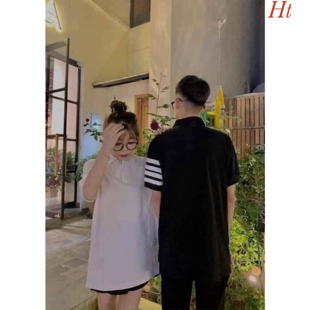 Áo Polo nam nữ có cổ 4 vạch tay trẻ trung và năng động LN35.315