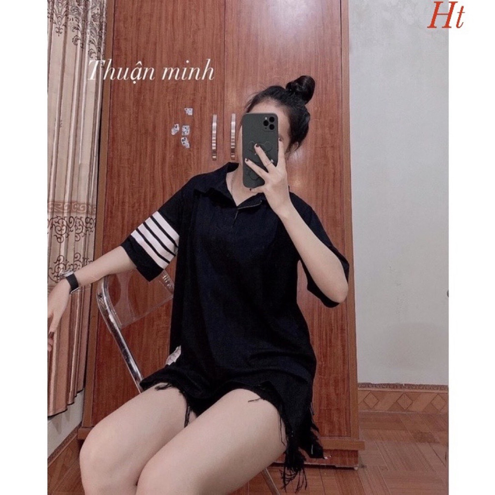 Áo Polo nam nữ có cổ 4 vạch tay trẻ trung và năng động LN35.315