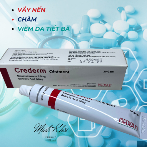 Crederm ointment 20g - Kem bôi giảm Chàm, Vẩy nến, Da tiết bã, Nấm da