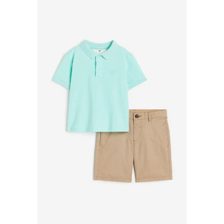 Set bộ áo polo quần kaki bé trai H&M