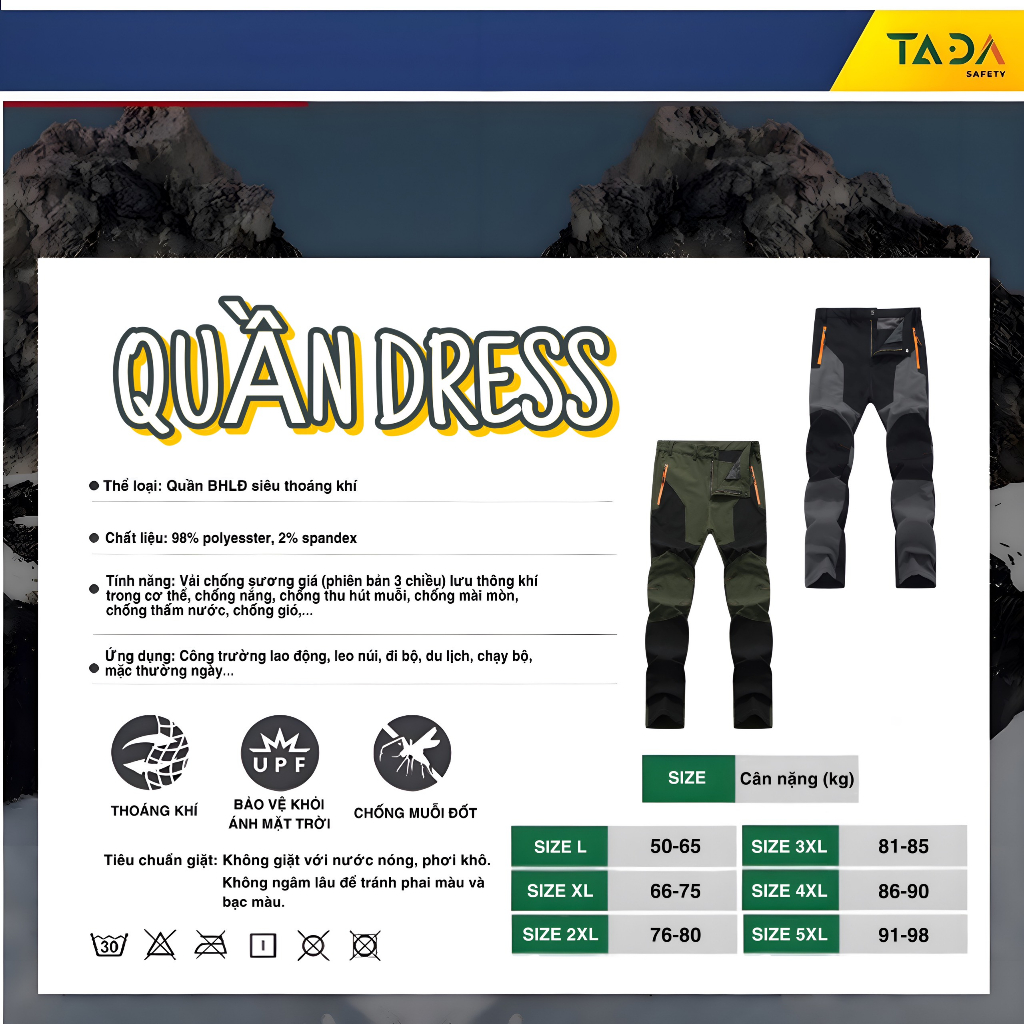 QUẦN BẢO HỘ LAO ĐỘNG DRESS GRAY