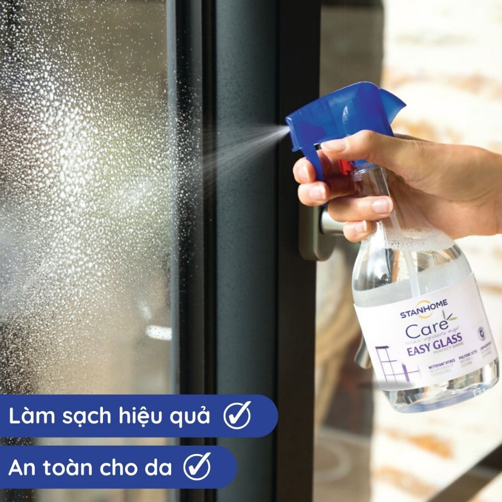 Nước Lau Kính Hữu Cơ STANHOME Easy Glass Care Tẩy Ố Kính Ô Tô Không Để Lại Vệt An Toàn Da Nhạy Cảm 500ML