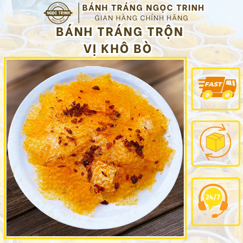 (Túi 300g) Bánh tráng trộn sa tế bò siêu ngon bánh tráng Ngọc Trinh