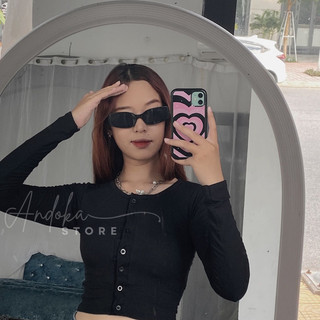 Áo thun croptop phối nút 09AHH