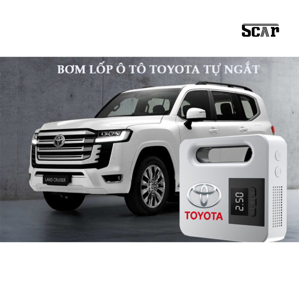 Bơm lốp xe ô tô Toyota Tự Ngắt Cao Cấp - Hàng sản xuất ủy quyền chính hãng - Bảo Hành 12 Tháng