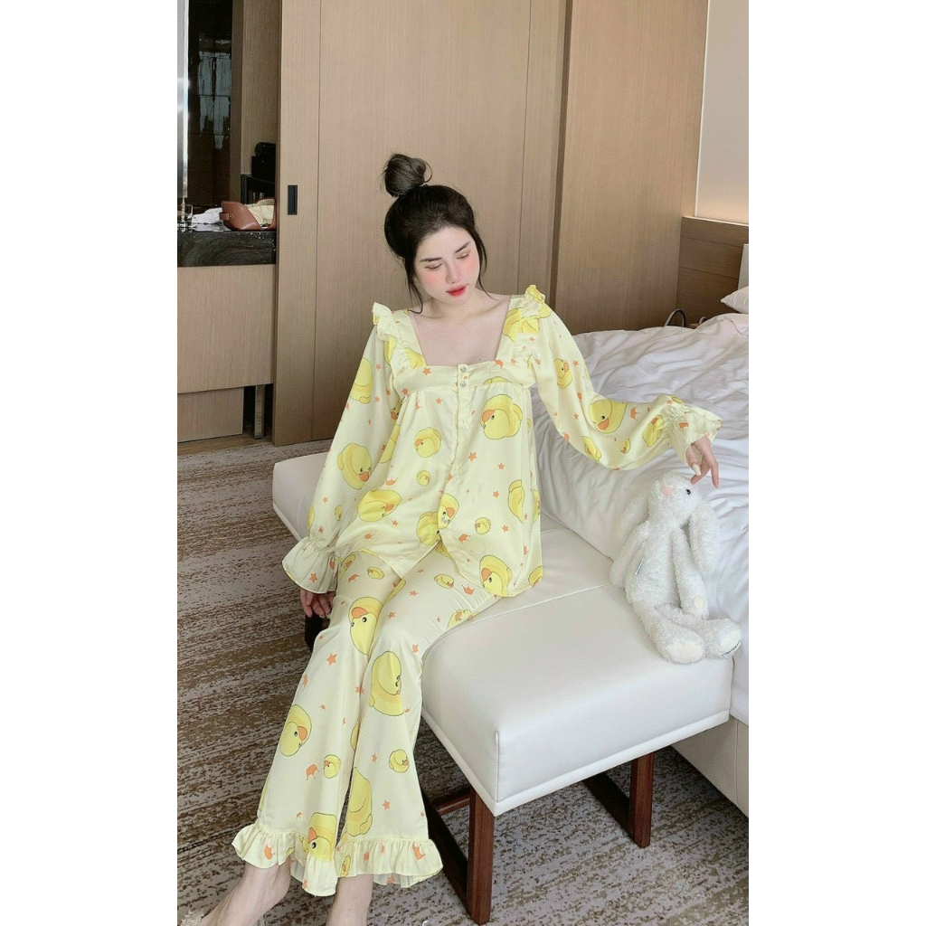 Bộ ngủ nữ cao cấp, chất liệu lụa ngọc trai mềm siêu mịn, pijama nhiều mẫu cho các bạn nữ lựa chọn