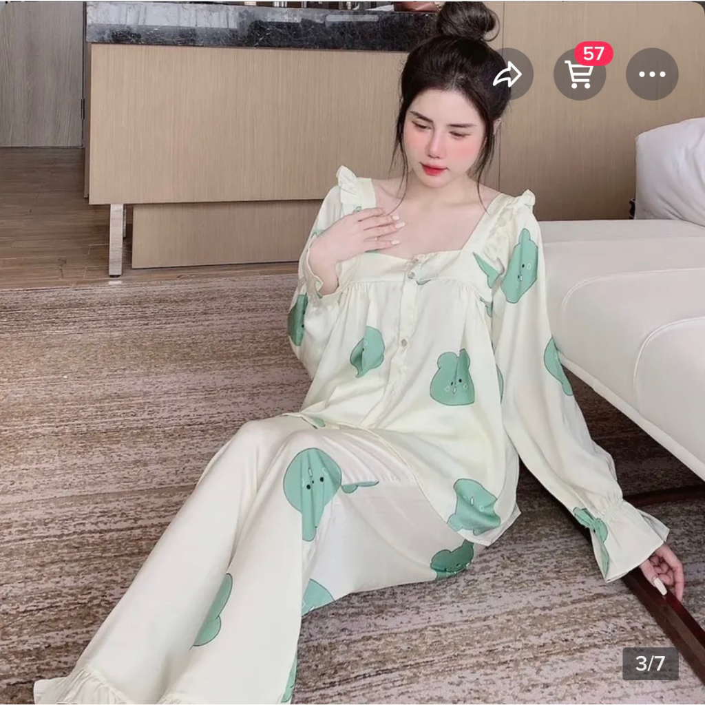 Bộ ngủ nữ cao cấp, chất liệu lụa ngọc trai mềm siêu mịn, pijama nhiều mẫu cho các bạn nữ lựa chọn