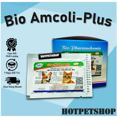 Bio Amcoli Plus 10g - Bột Hỗ Trợ Tiêu Chảy, Viêm Phổi Trên Chó Mèo