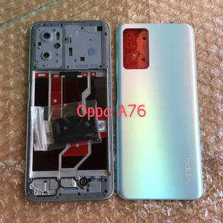 Bộ vỏ / Nắp lưng / viền máy Oppo A76 zin new kèm cụm kính camera và nút bấm