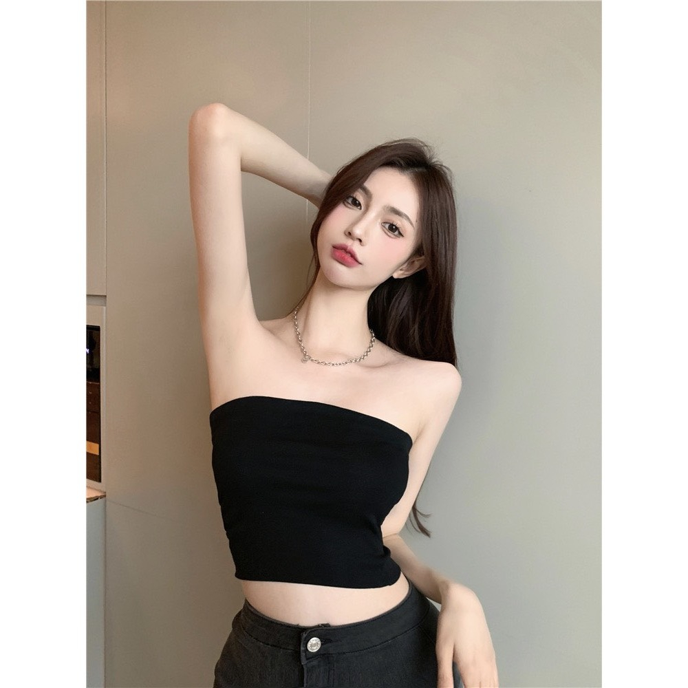 Áo Ống Croptop Thun Gân. Áo Quây Bra Trơn Basic Siêu Hot Siêu Sexy AT2