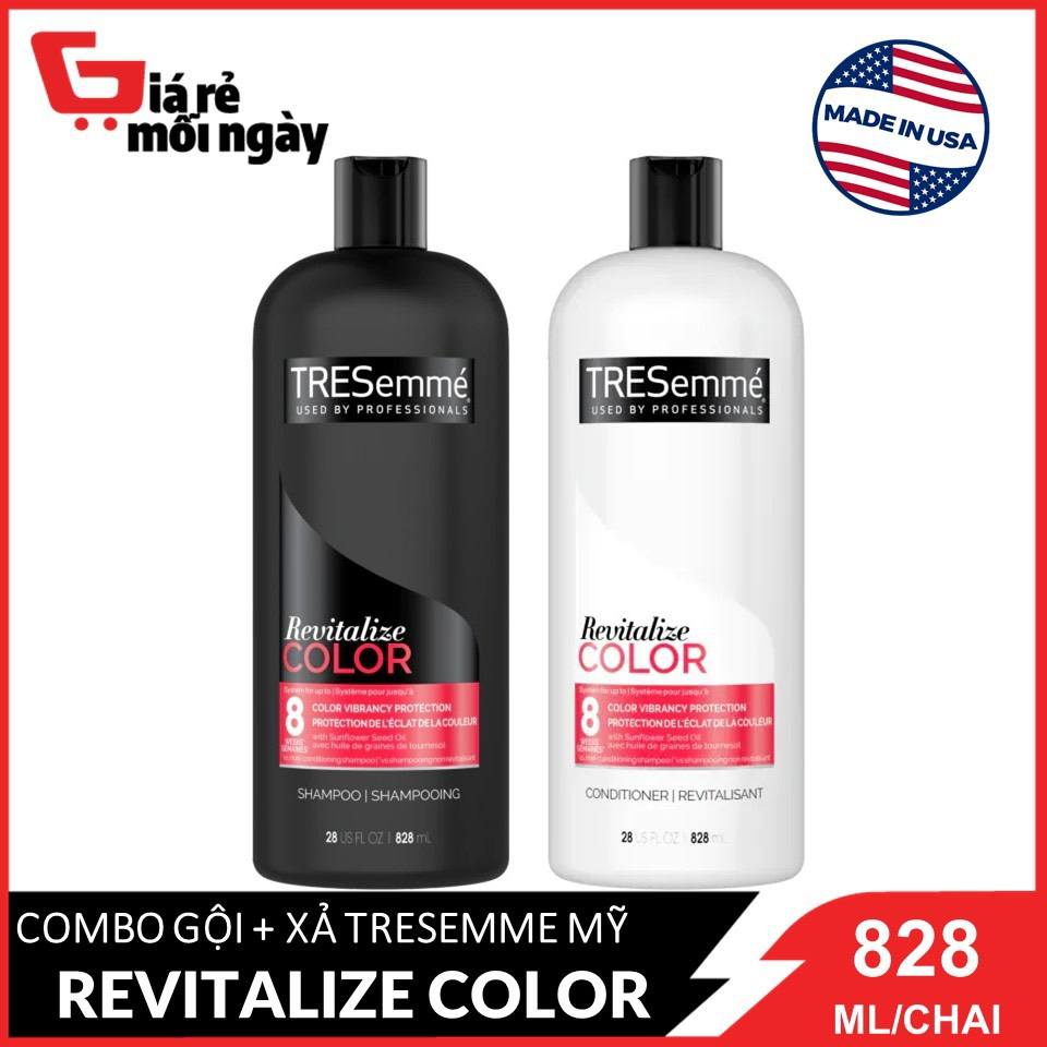 CẶP GỘI XẢ TRESEMME MỸ COLOR REVITALIZE DÀNH CHO TÓC NHUỘM MÀU, GIỮ MÀU TÓC LÂU PHAI 828ML