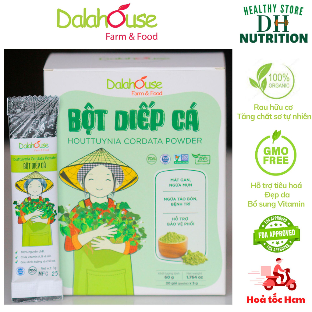 Bột Diếp Cá Hữu Cơ Sấy Lạnh Dalahouse