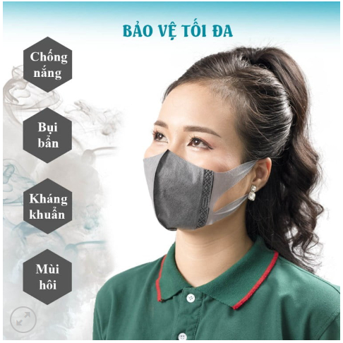 Hộp 50 chiếc khẩu trang 3D mask màu XÁM
