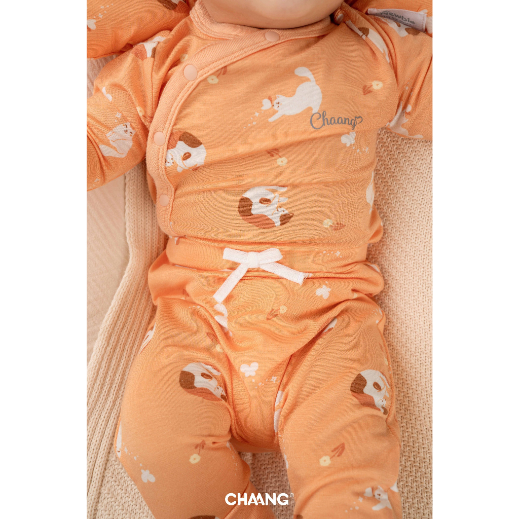 Chaang bộ dài tay cúc giữa Mèo Chaang cho bé sơ sinh SS23