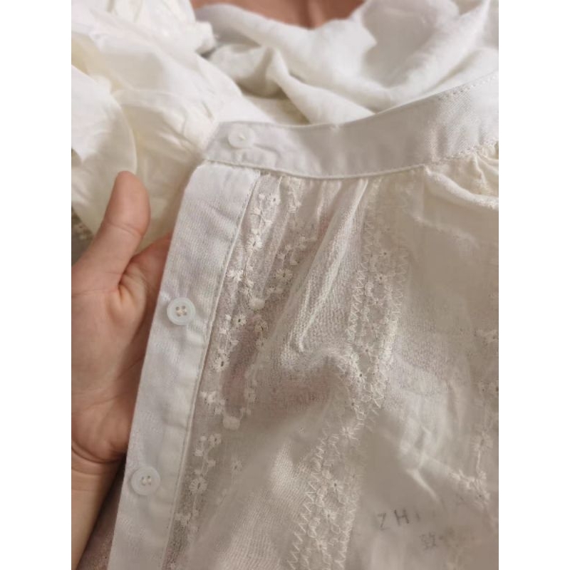 Áo Sơ Mi Nữ Dài Tay Dáng Rộng Phong Cách Sang Chảnh, Áo Sơ Mi Cổ Tròn Dáng Babydoll