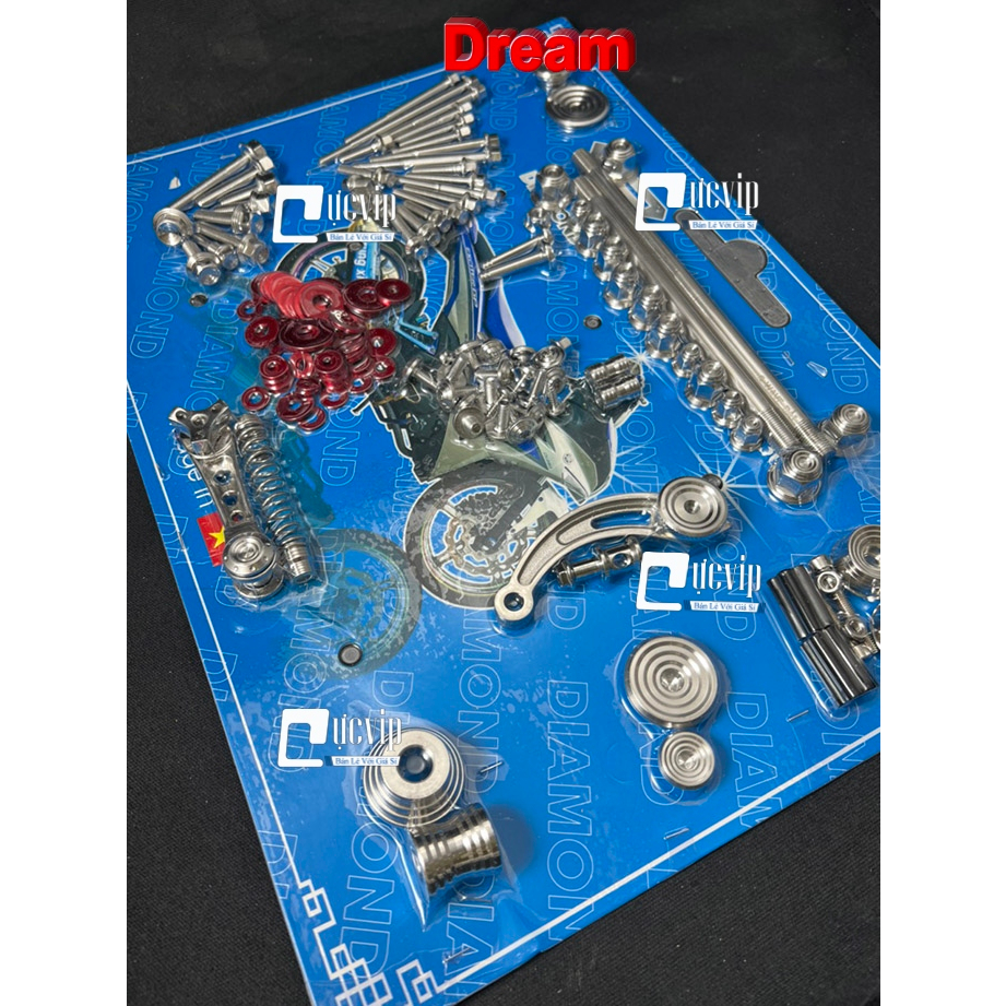 [Hàng Mới Về] Full Bộ Ốc Salaya Thái Inox 304 Cho Xe Dream (2 Thắng Đùm) 6031
