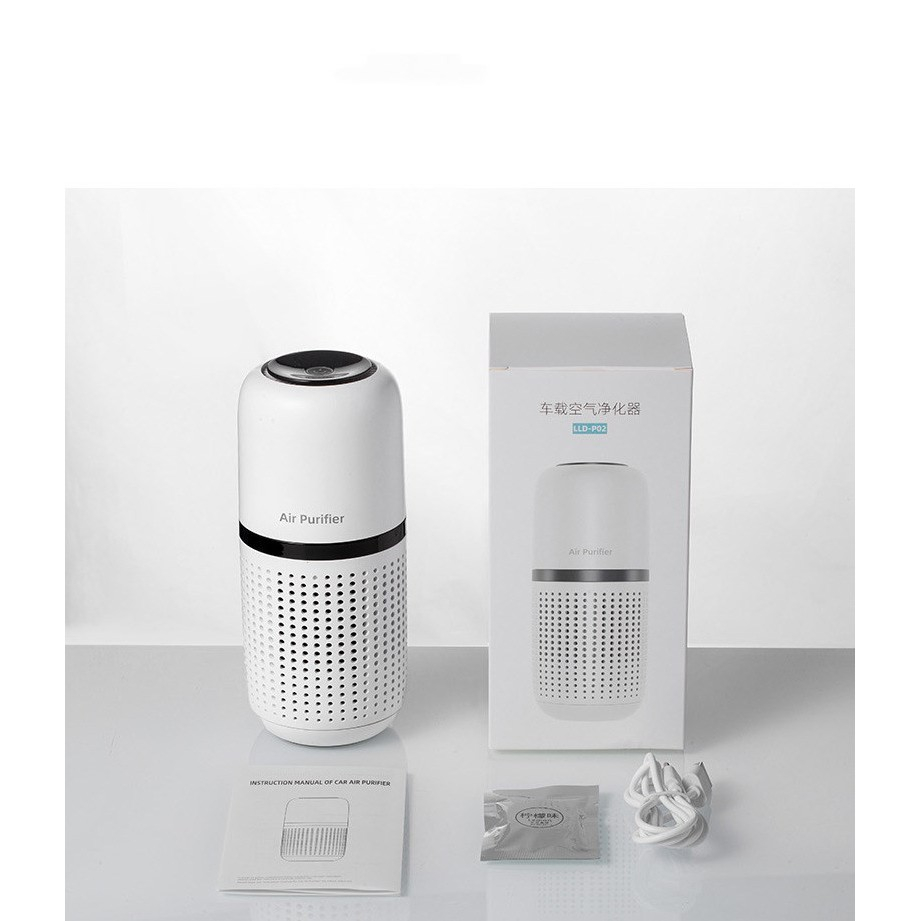 Máy lọc không khí ô tô ION âm Air Purifier, Thiết bị khử mùi diệt khuẩn trên xe hơi, máy lọc không khí ô tô mini