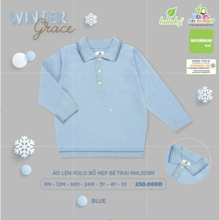 Áo len bé trai, áo len bé gái Lullaby kiểu Polo/ cổ tròn / cổ bẻ NHL305M NHL306M NHL317M