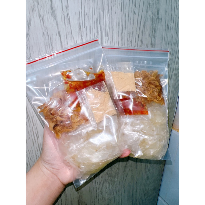 Bánh tráng dẻo muối nhuyễn sate hành phi