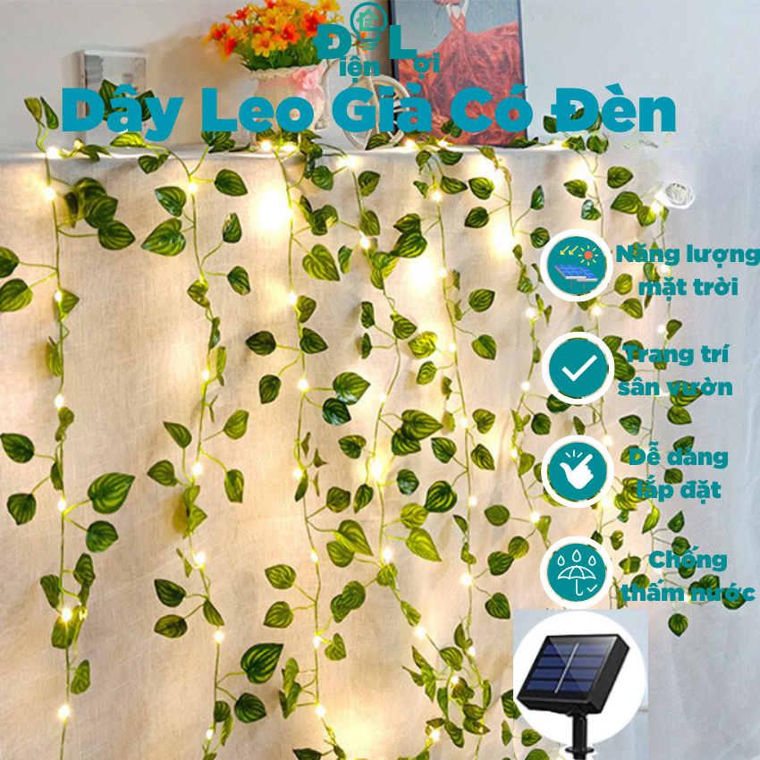Dây Đèn Led Kèm Dây Hình Lá Phong Sử Dụng Năng Lượng Mặt Trời Dành Cho Trang Trí Tiệc Sân Vườn Nhà Cửa Điện Lợi