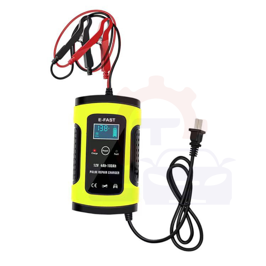 Bộ sạc ắc quy E-Fast 12v 4AH-100AH, máy sạc bình xe máy ôtô xe tải thông minh tự động ngắt khi đầy