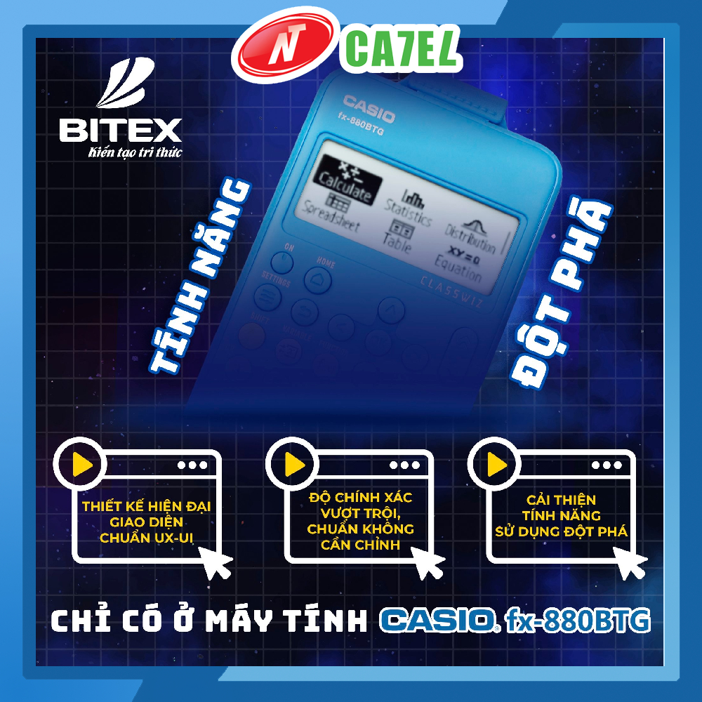 Máy tính CASIO FX 880 BTG hàng Chính Hãng bảo hành 7 năm