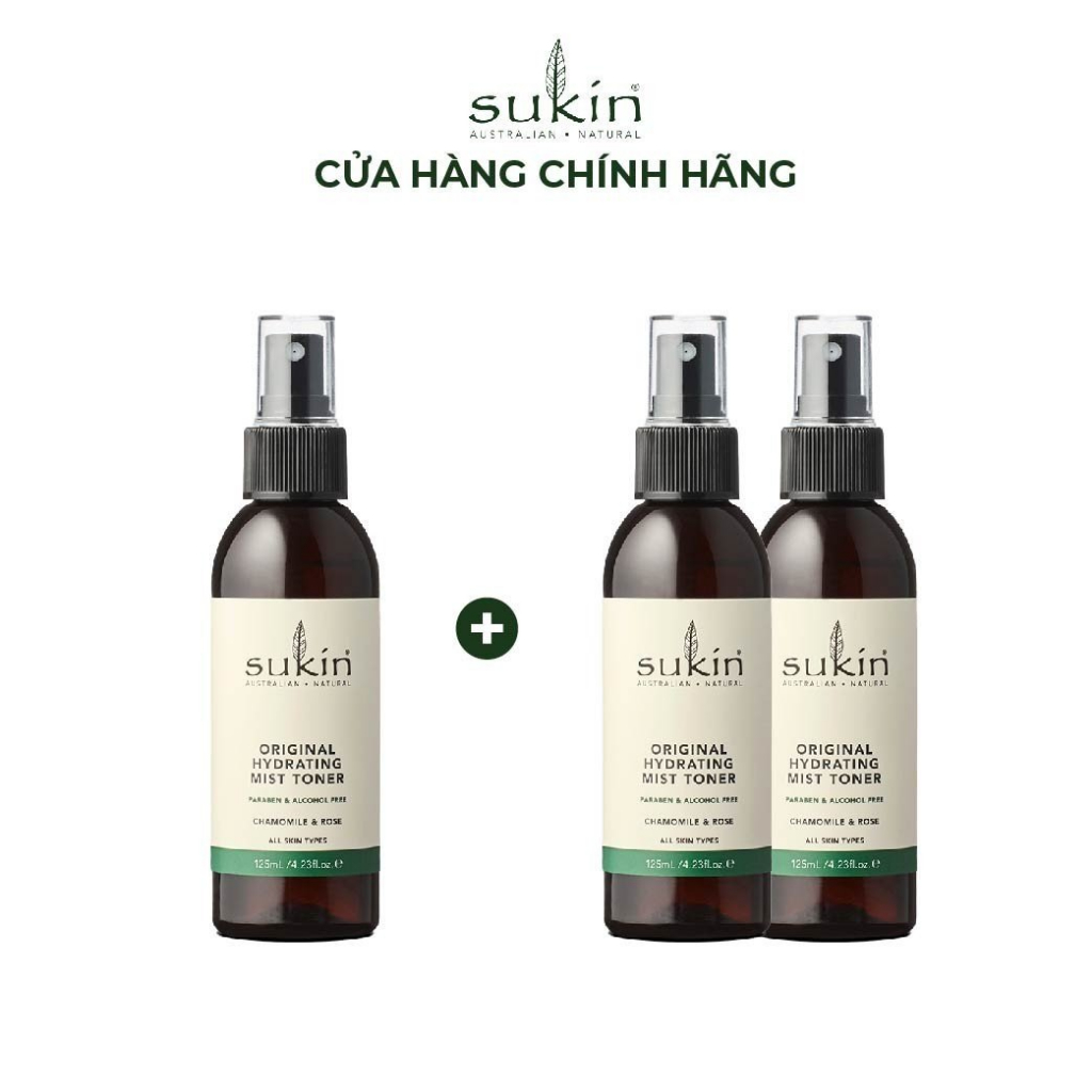 [Mua 1 Tặng 2] Nước Cân Bằng Dạng Phun Sương Sukin Original Hydrating Mist Toner 125ml (HSD: 14/01/2024)