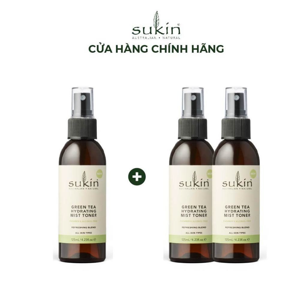 [Mua 1 Tặng 2] Nước Cân Bằng Dạng Phun Sương Hương Trà Xanh Sukin Green Tea Hydrating Mist Toner 125ml (HSD: 05/01/2024)