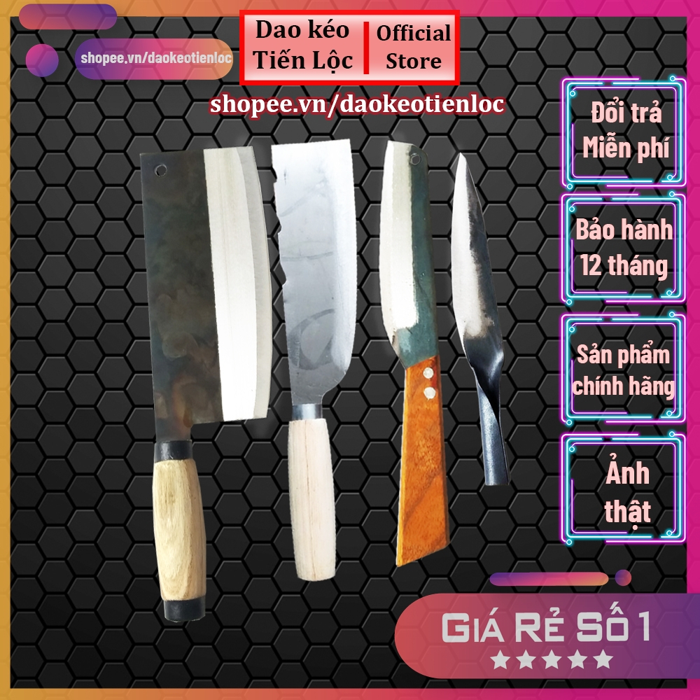 Bộ dao làm bếp 4 món dao chặt xương thái thịt - Dụng cụ nhà bếp