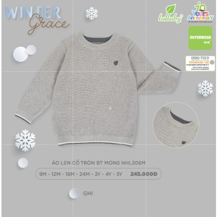 Áo len bé trai, áo len bé gái Lullaby kiểu Polo/ cổ tròn / cổ bẻ NHL305M NHL306M NHL317M