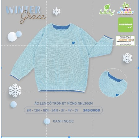 Áo len bé trai, áo len bé gái Lullaby kiểu Polo/ cổ tròn / cổ bẻ NHL305M NHL306M NHL317M