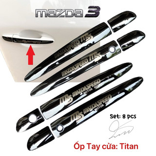 Ốp Tay cửa Hõm cửa Titanium titan Mazda 3 2015 - 2023 xe 2016 2017 2018 2019 2020 2021