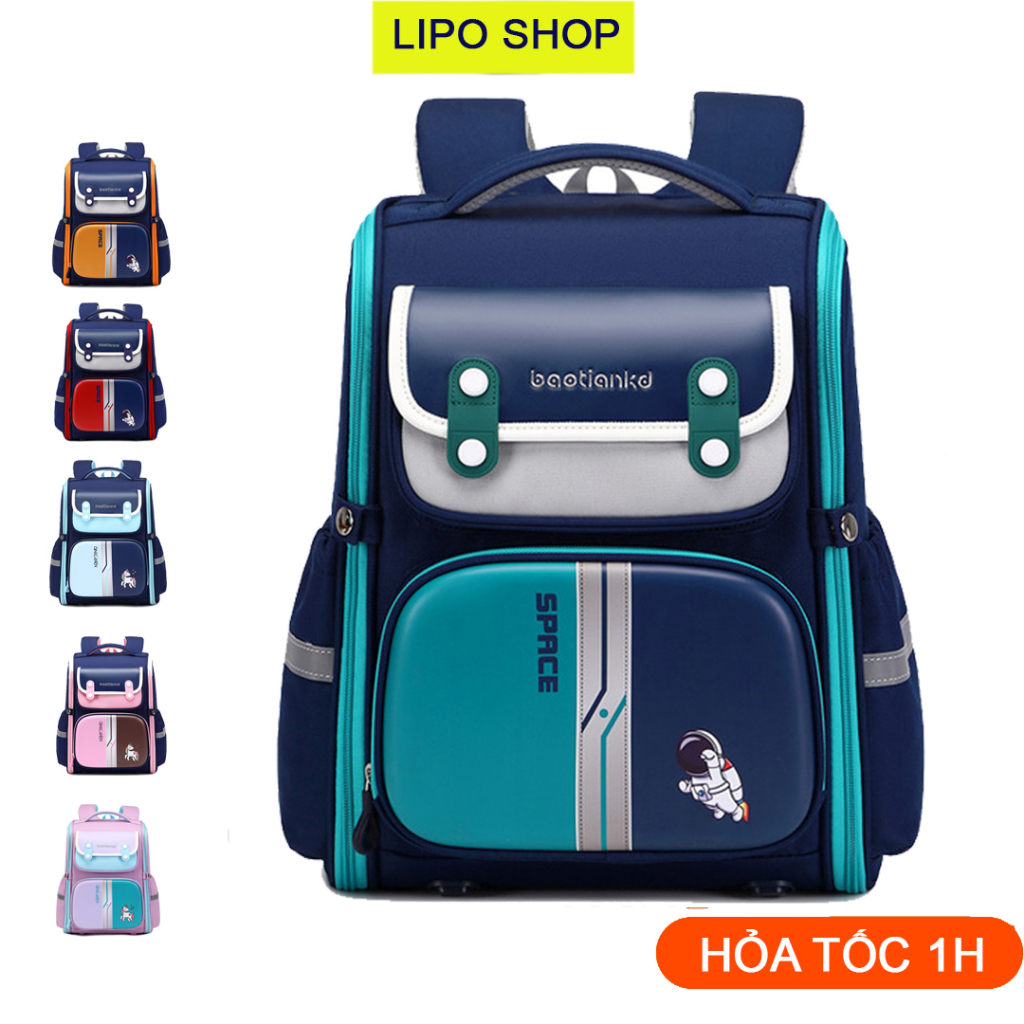 Balo đi học cho bé trai, bé gái chống gù tiểu học, Balo trẻ em chống nước siêu nhẹ