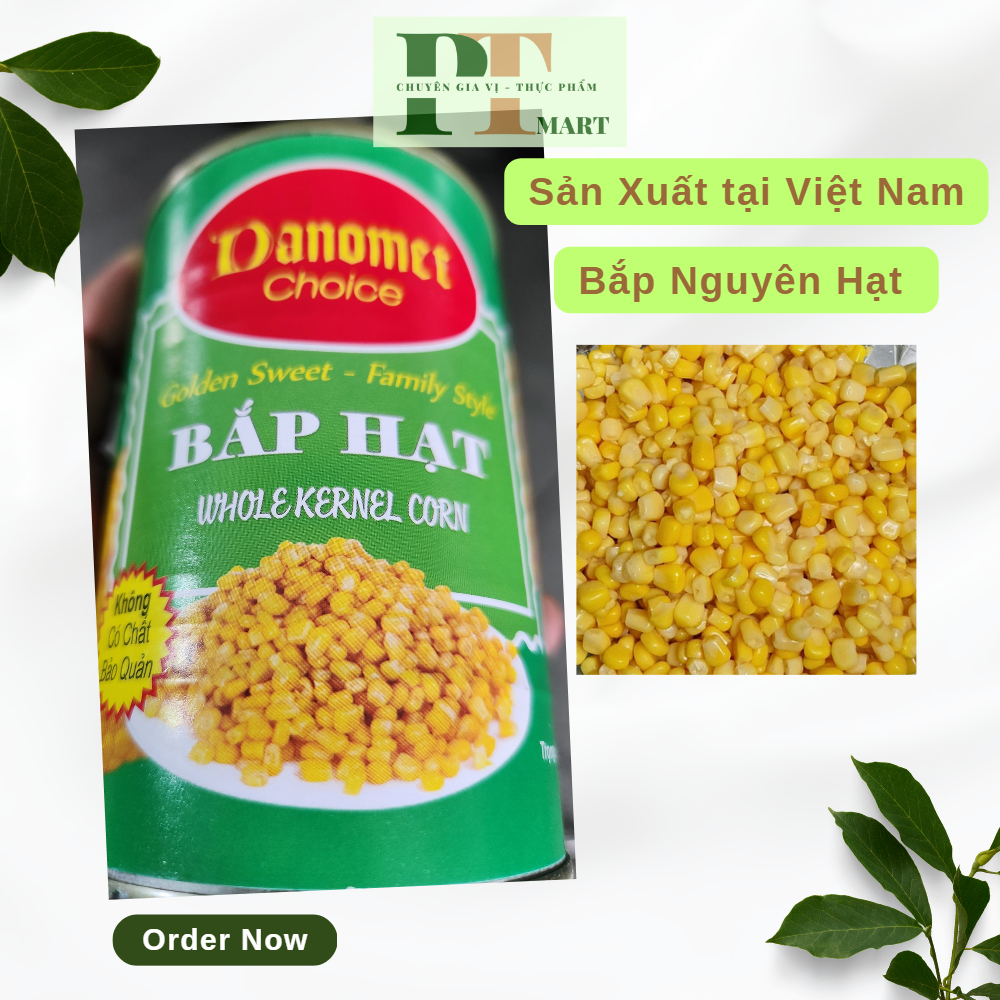 Bắp Hạt đóng hộp Danomet. Bắp lon 400gr