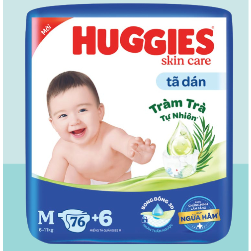 Tã dán huggies size m76/l68/xl62/xxl56 mẫu mới