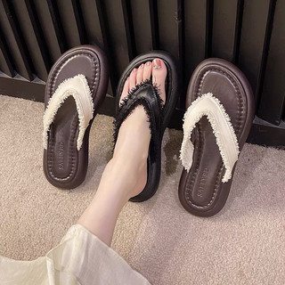 Dép xỏ ngón quai tua rua đế thấp siêu êm