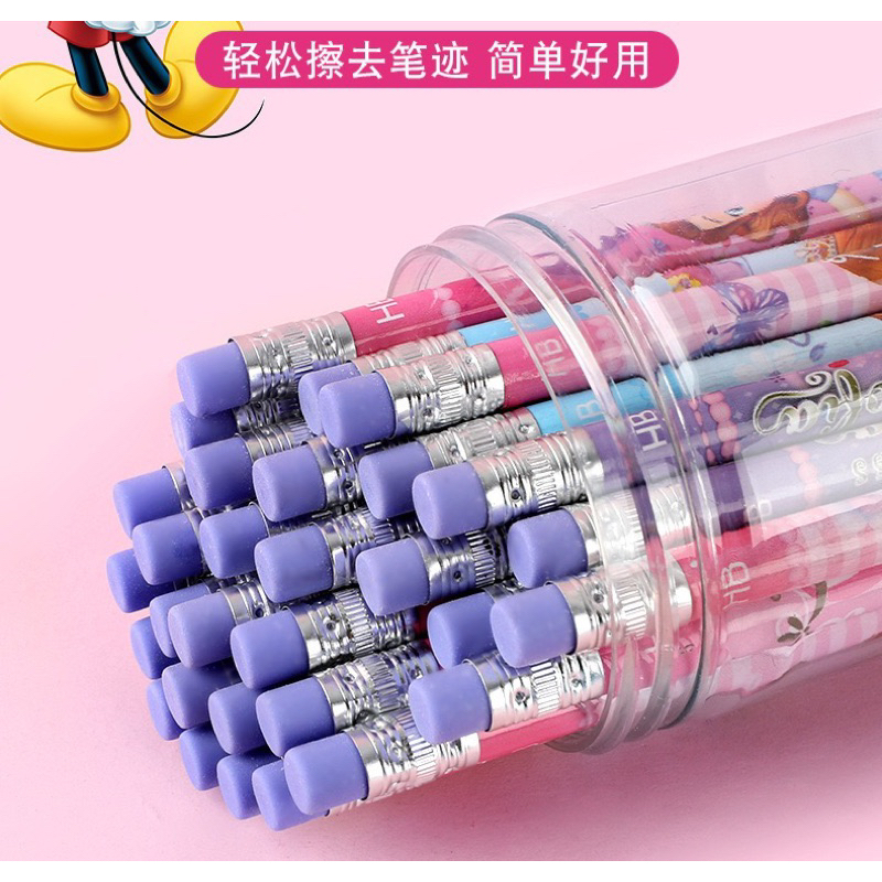 Hộp 30 bút chì HB/2B hoạt hình Disney cho bé tập viết