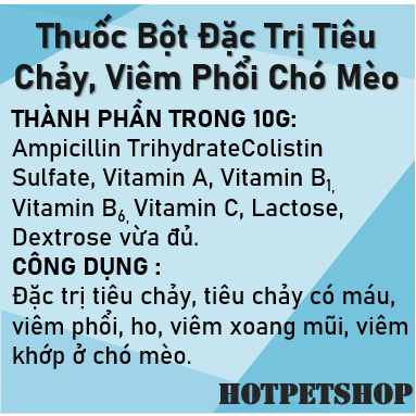 Bio Amcoli Plus 10g - Bột Hỗ Trợ Tiêu Chảy, Viêm Phổi Trên Chó Mèo