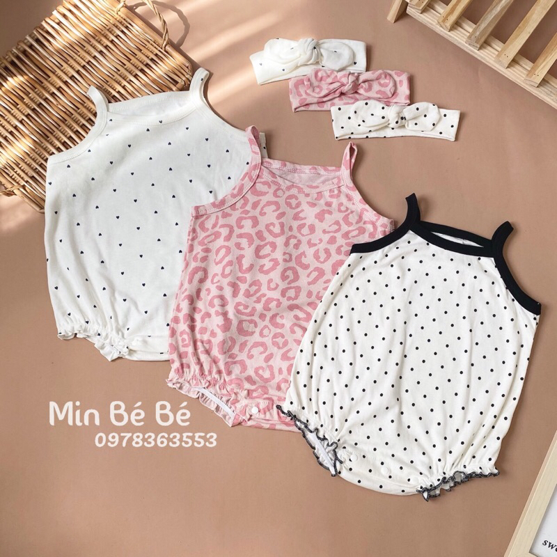 Body dây kèm turban nơ cho bé gái