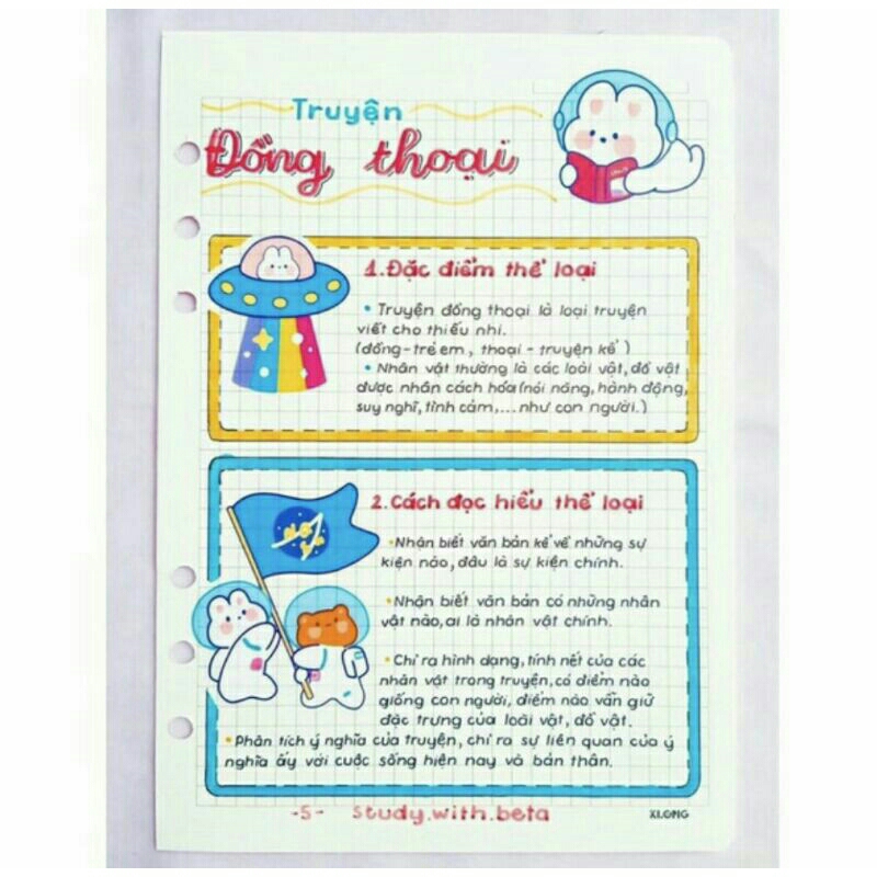 Sổ giấy trang trí văn 6 chương trình mới
