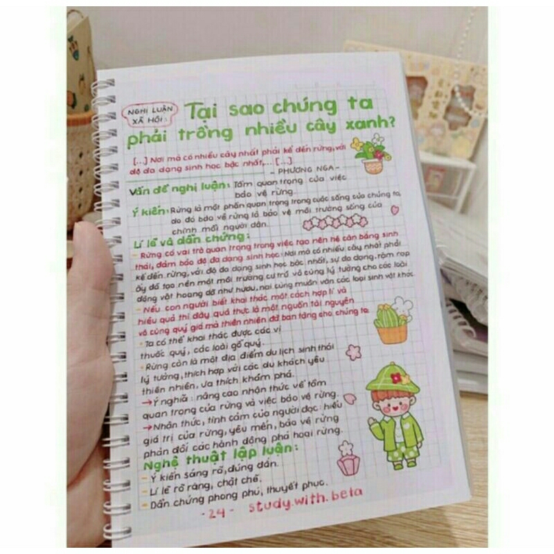 Sổ giấy trang trí văn 6 chương trình mới