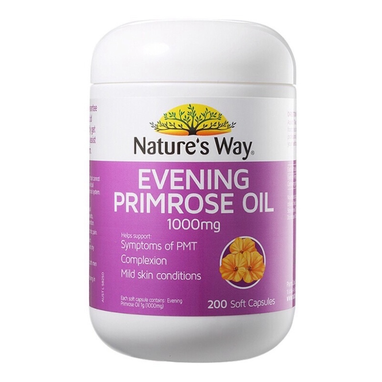 [ hsd 2026] NATURE WAY Tinh dầu hoa anh thảo Nature Way Evening Primrose Oil 1000mg 200 viên cân bằng nội tiết tố nữ