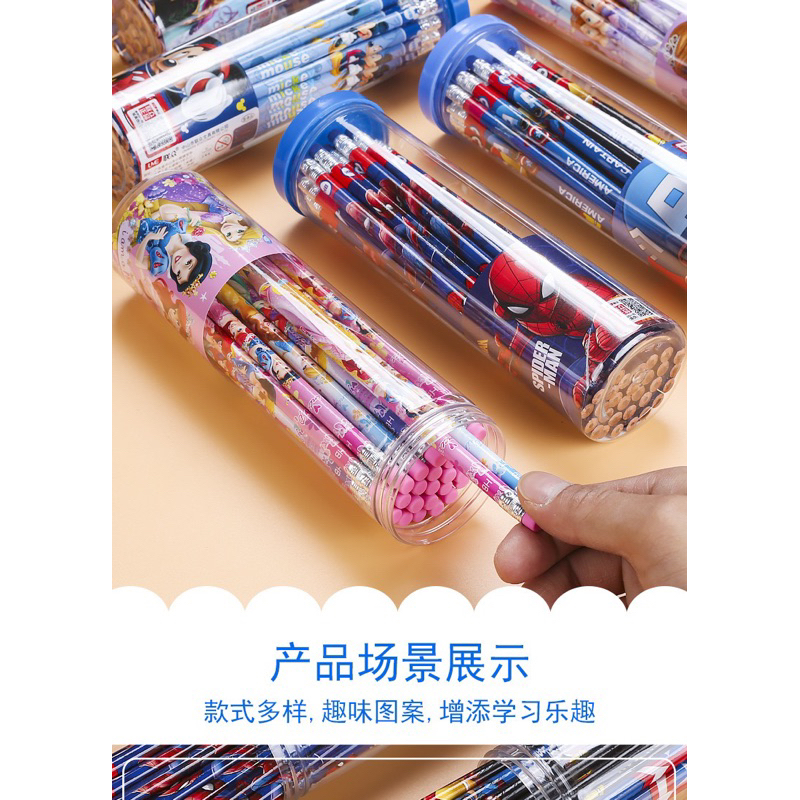 Hộp 30 bút chì HB/2B hoạt hình Disney cho bé tập viết
