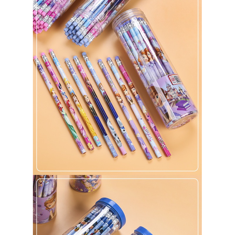 Hộp 30 bút chì HB/2B hoạt hình Disney cho bé tập viết