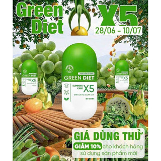 Thảo mộc giảm cân Green Diet Slimming Care X5 30 viên hỗ trợ giảm cân thải mỡ nhanh cấp tốc