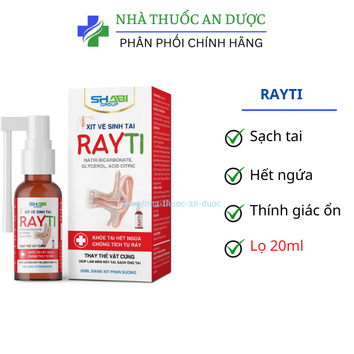 Xịt vệ sinh tai Rayti lọ 20ml