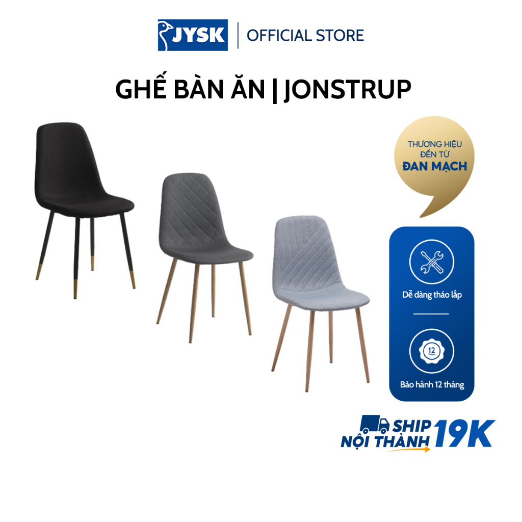 Ghế bàn ăn | JYSK Jonstrup | kim loại/vải polyester | nhiều màu | R44xS53xC87cm