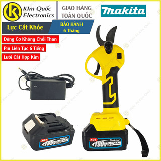 Kéo Cắt Tỉa Cành makita Vàng Dùng Pin Sạc 9Ah, chuyên cắt cành vải, nhãn, cà phê, cây cảnh